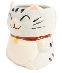 Mino ware Japanese Pottery Mug Cup Manekineko Cat Baby Blue made in Japan