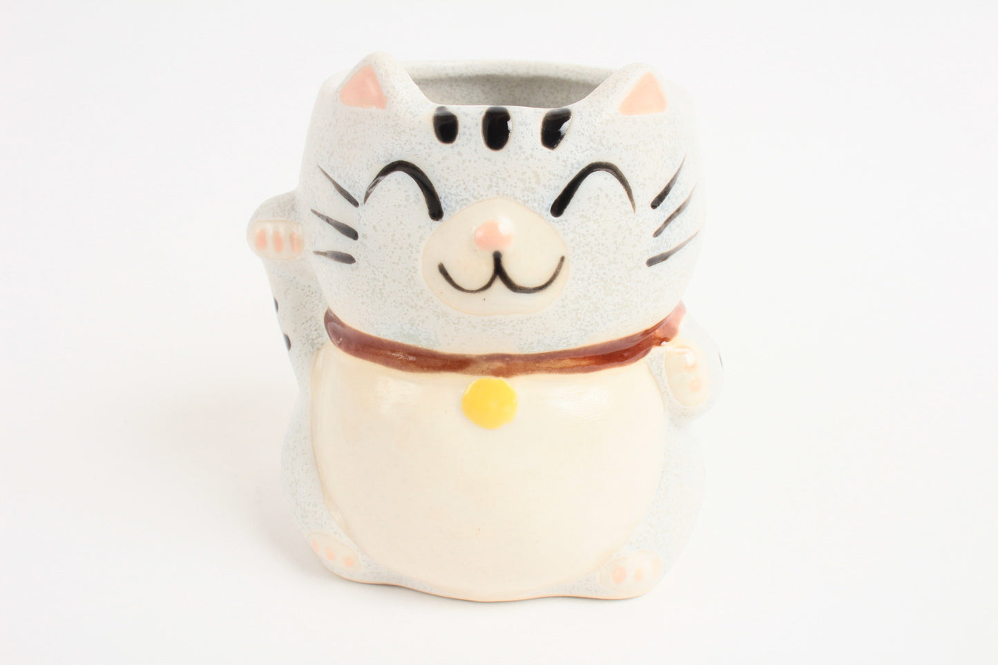 Mino ware Japanese Pottery Mug Cup Manekineko Cat Baby Blue made in Japan