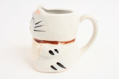 Mino ware Japanese Pottery Mug Cup Manekineko Cat Baby Blue made in Japan