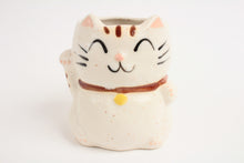Mino ware Japanese Pottery Mug Cup Manekineko Cat Chiffon White made in Japan