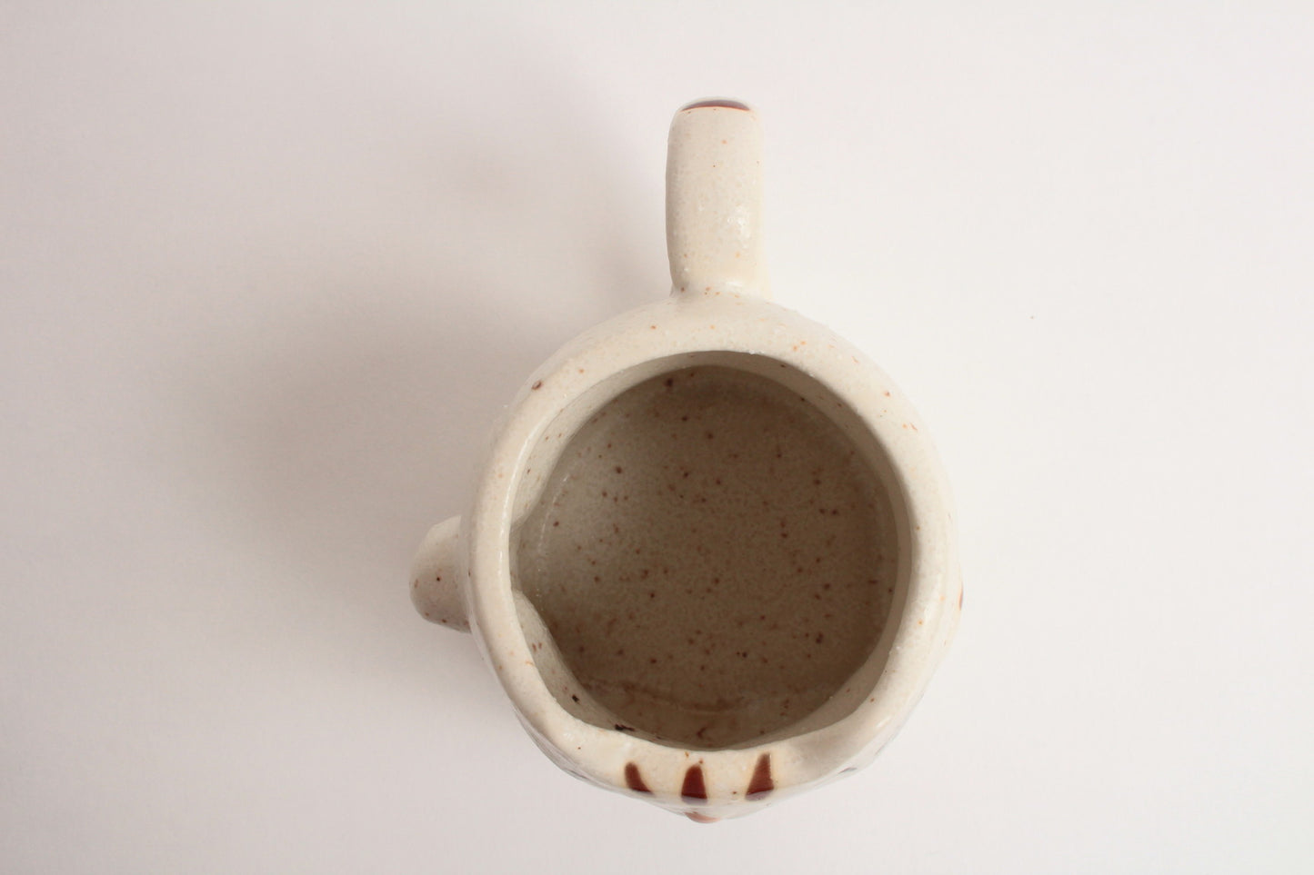Mino ware Japanese Pottery Mug Cup Manekineko Cat Chiffon White made in Japan