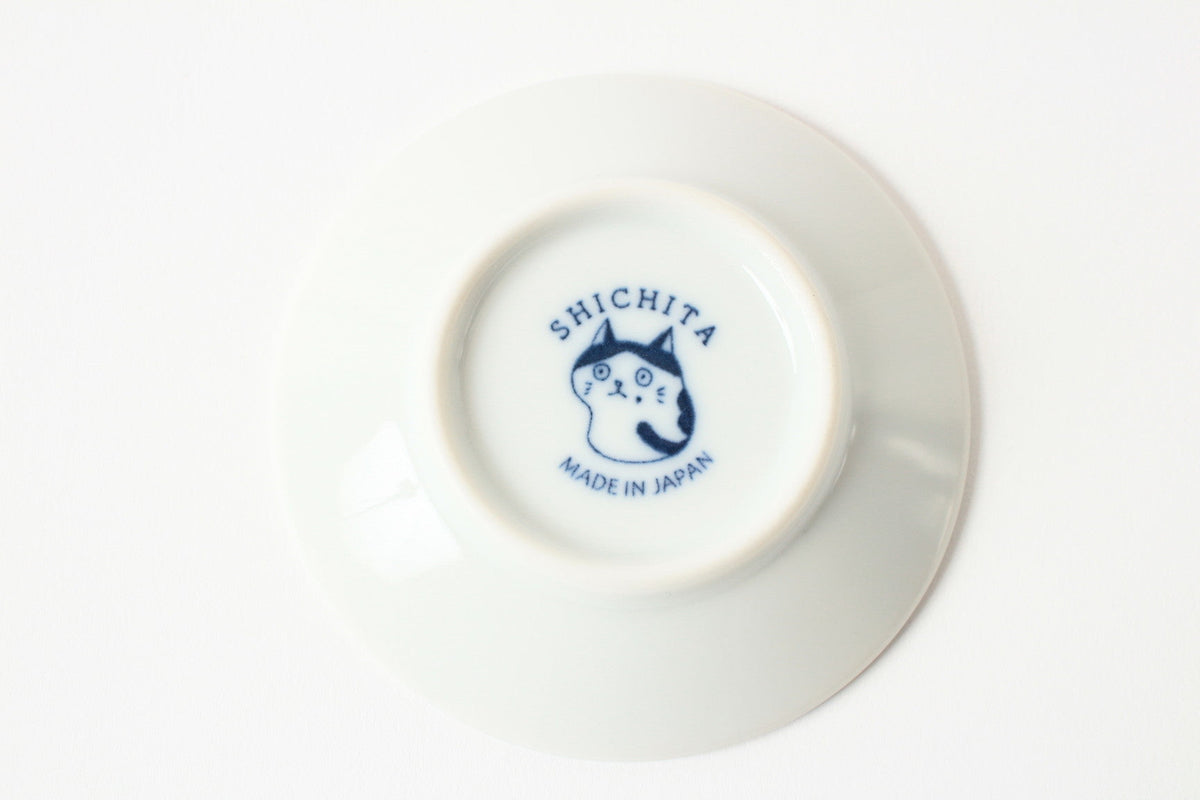 Mino ware Japan Ceramics Mini Round Plate / Dish Set of Five Japanese Cats Faces