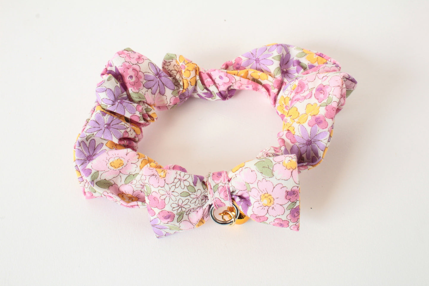 Cat Collar Japanese Elegant ChouChou Flower Pink Pattern w/ a Bell made in Japan