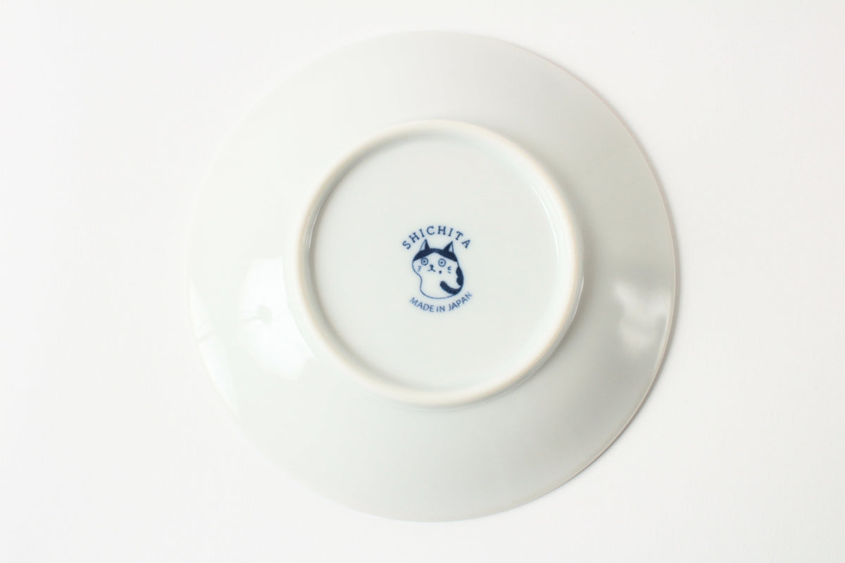Mino ware Japan Ceramics 5.4 inch Round Plate / Dish Japanese Cats Faces