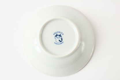 Mino ware Japan Ceramics 5.4 inch Deep Round Plate / Dish Japanese Cats Faces