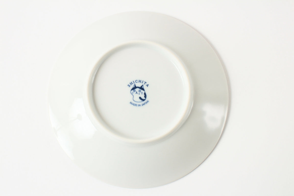 Mino ware Japan Ceramics 6.4 inch Round Plate / Dish Japanese Cats Faces