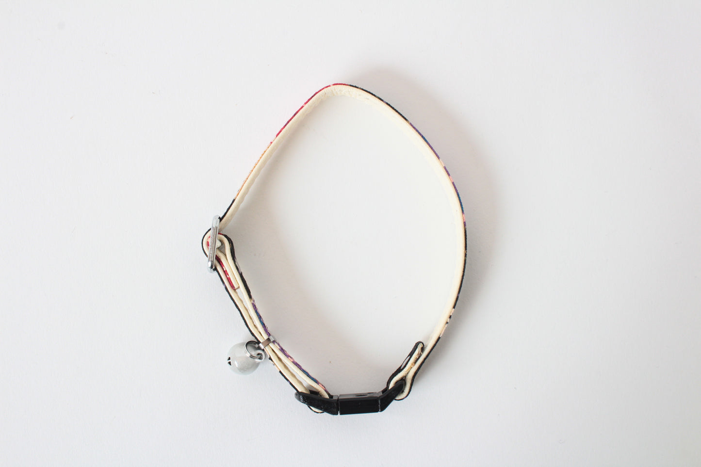 Cat Collar Japanese Sakura Cherry Blossom Pattern w/ a Bell Black, Breakaway buckle made in Japan
