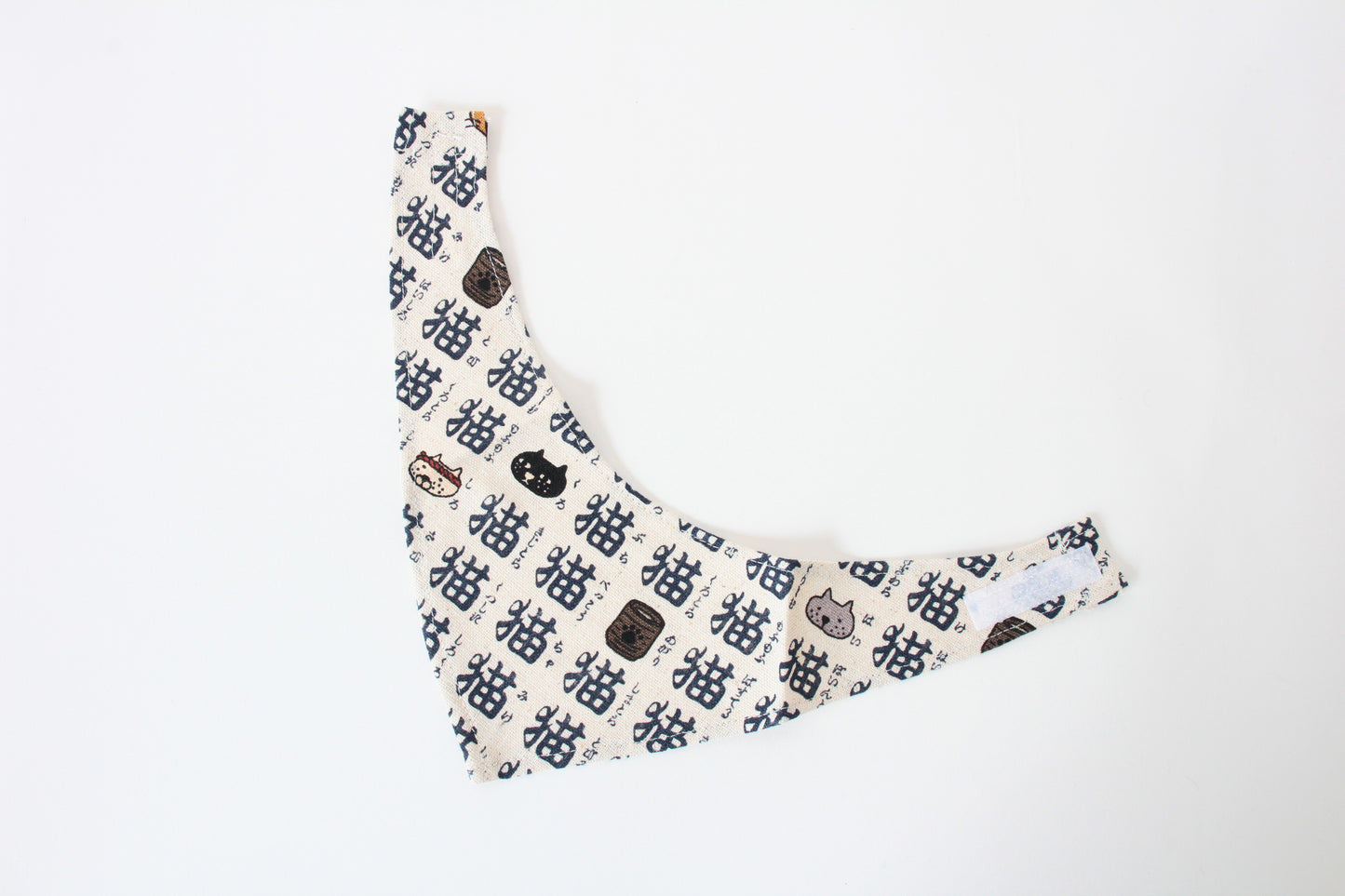 Japanese Cat Bandana – “Neko” Kanji & Cat Faces Pattern