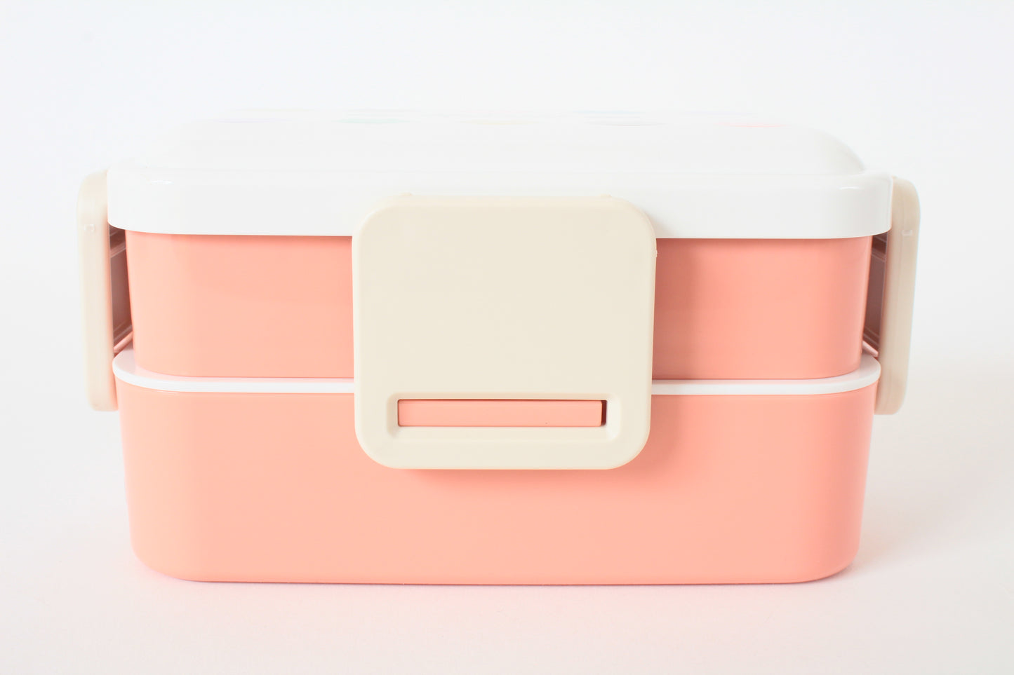 2-Tier Lunch Box, 4-side Lock Antibacterial Fluffy 20.3 fl oz (600 ml), w/ Cat Design Nekotto, Colorful, Made in Japan