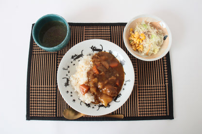 Mino ware Japanese Ceramics Large Round Plate Black Walking Cats made in Japan