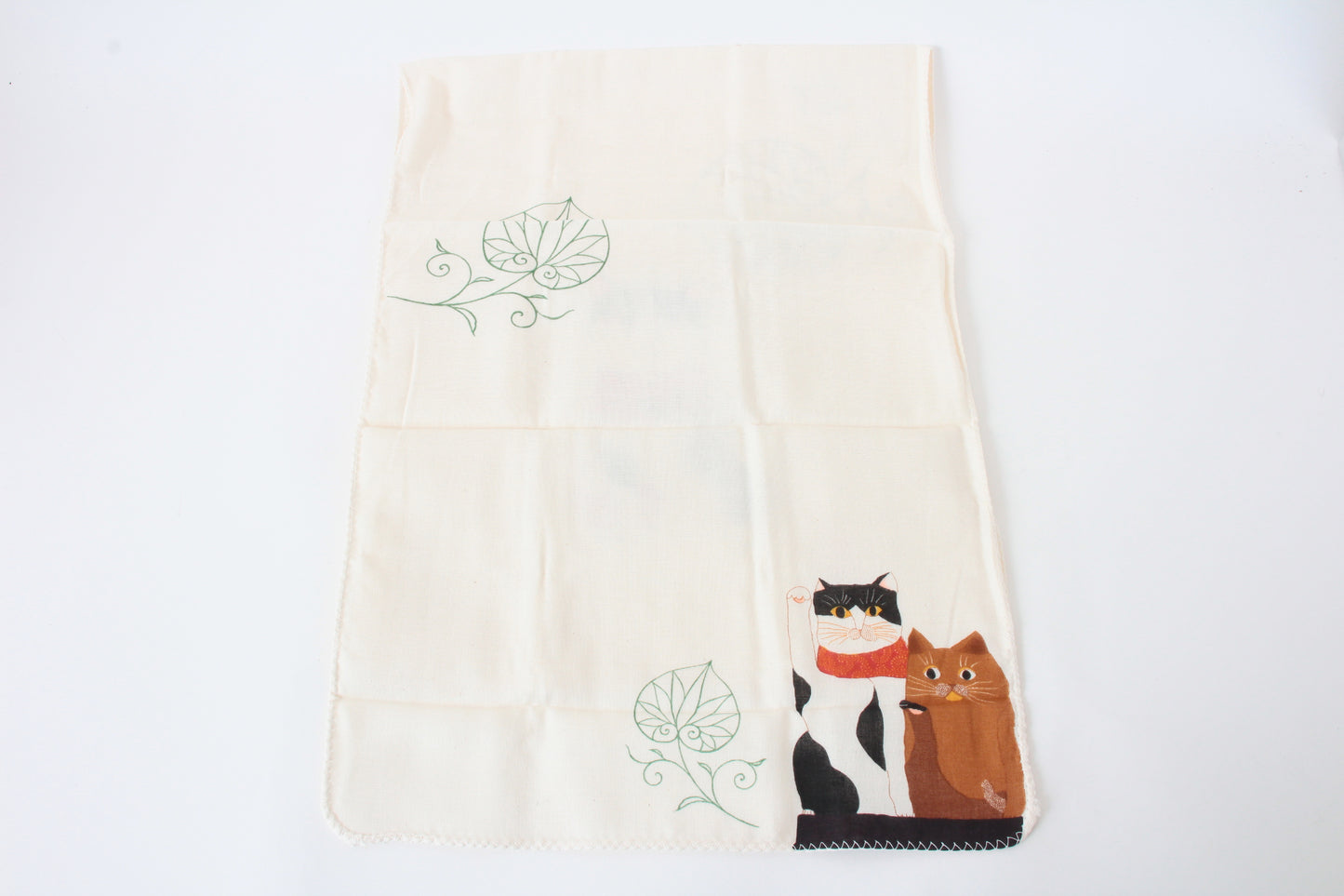 Double Gauze Fluffy Tenugui Hand Towel Happy Cat Aoi Beckoning Cat 100% cotton made in Japan