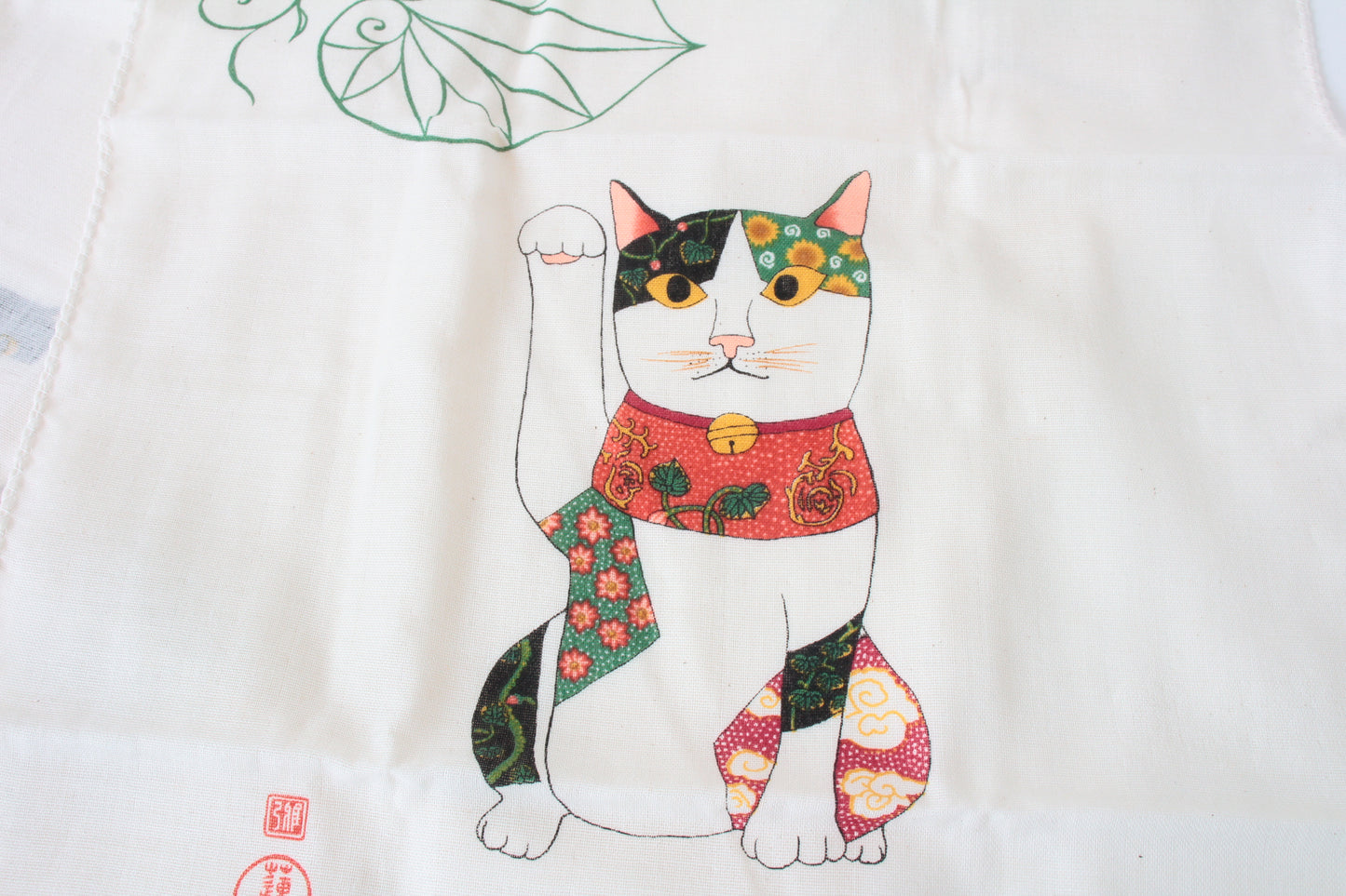 Double Gauze Fluffy Tenugui Hand Towel Happy Cat Aoi Beckoning Cat 100% cotton made in Japan