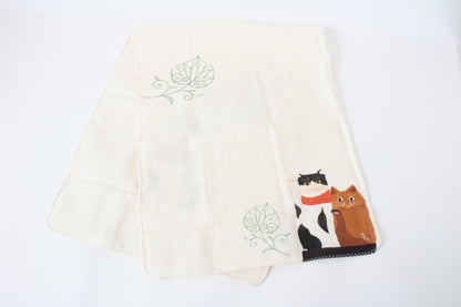 Double Gauze Fluffy Tenugui Hand Towel Happy Cat Aoi Beckoning Cat 100% cotton made in Japan