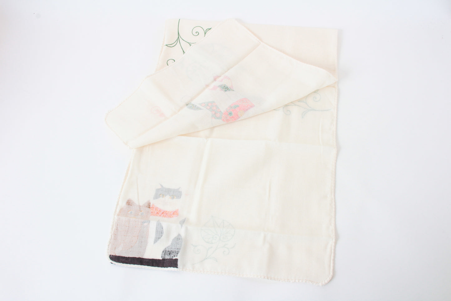 Double Gauze Fluffy Tenugui Hand Towel Happy Cat Aoi Beckoning Cat 100% cotton made in Japan