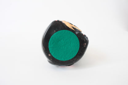 Seto ware Ceramics Manekineko Statue Coin Bank Beckoning Cat Black Cat with Left Paw Raised Long Arm Gold Koban Coin 5.3in made in Japan