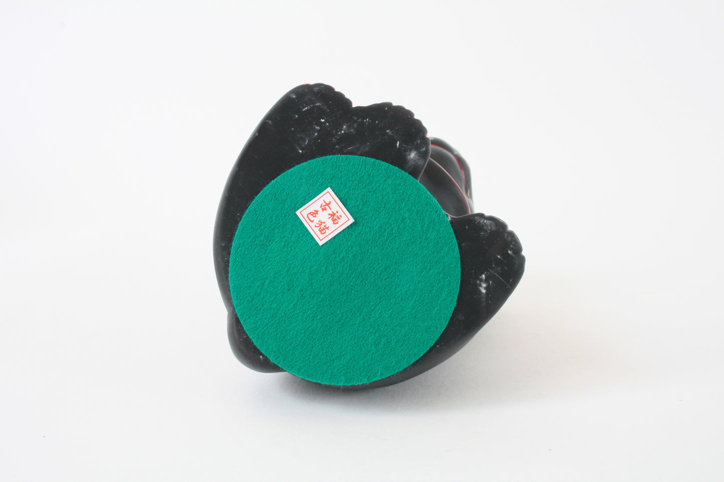 Seto ware Ceramics Manekineko Statue Beckoning Cat Black Cat with left paw raised Ancient Mikawa Style 6.5in made in Japan