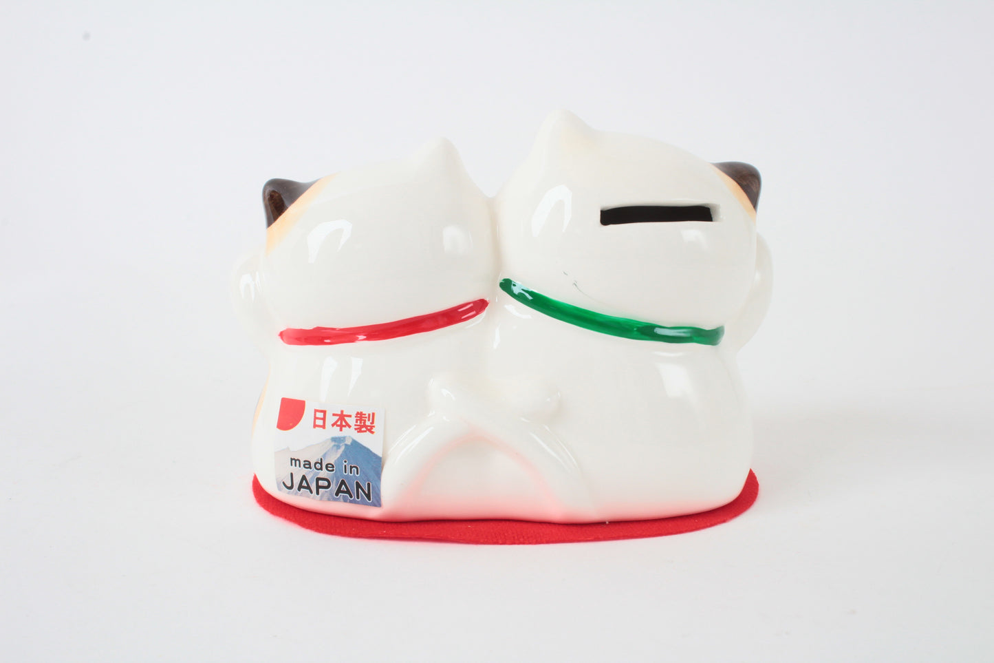 Seto ware Ceramics Manekineko Statue Beckoning Cat Smiling Cat Family White 2.6in made in Japan