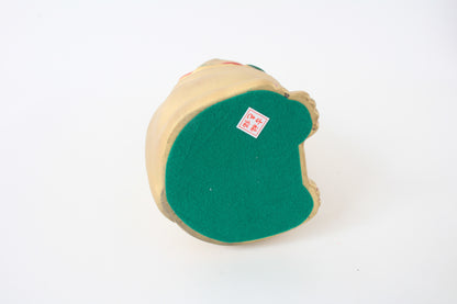 Seto ware Ceramics Manekineko Statue Beckoning Cat Gold with left paw raised Ancient Taisho Style 7.7in made in Japan