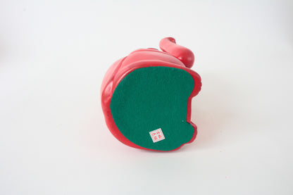 Seto ware Ceramics Manekineko Statue Beckoning Cat Red with right paw raised Ancient Taisho Style 7.7in made in Japan