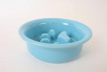 Mino ware Japanese Ceramics Cat Food Bowl Food Vessel Flat Turkish Blue w/Protrusions to Prevent Fast Eating Made in Japan