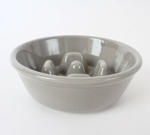 Mino ware Japanese Ceramics Cat Food Bowl Food Vessel Flat Gray w/Protrusions to Prevent Fast Eating Made in Japan
