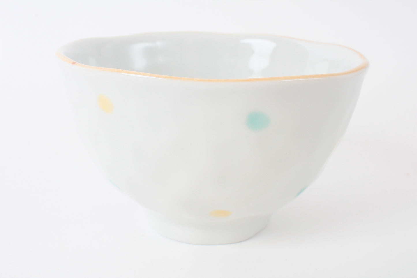 Mino ware Japanese Ceramics Hand-Drawn Rice Bowl Thanks w/ Cat & Flowers made in Japan