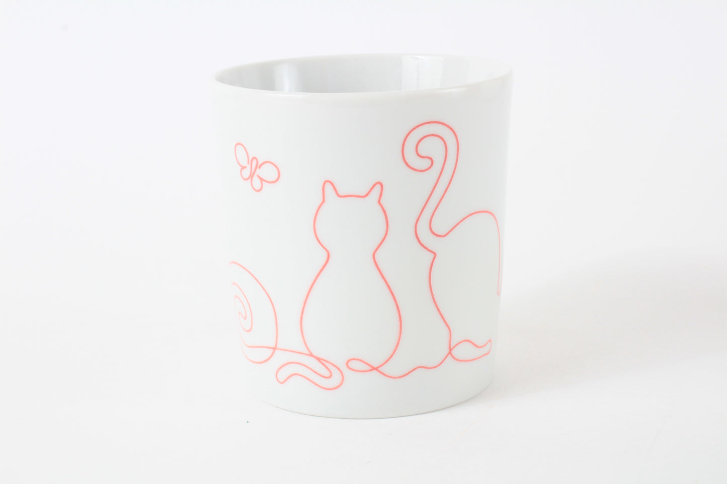 Mino ware Japanese Ceramics Mug Cup Wire Art Cat Red made in Japan