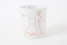 Mino ware Japanese Ceramics Mug Cup Wire Art Cat Red made in Japan