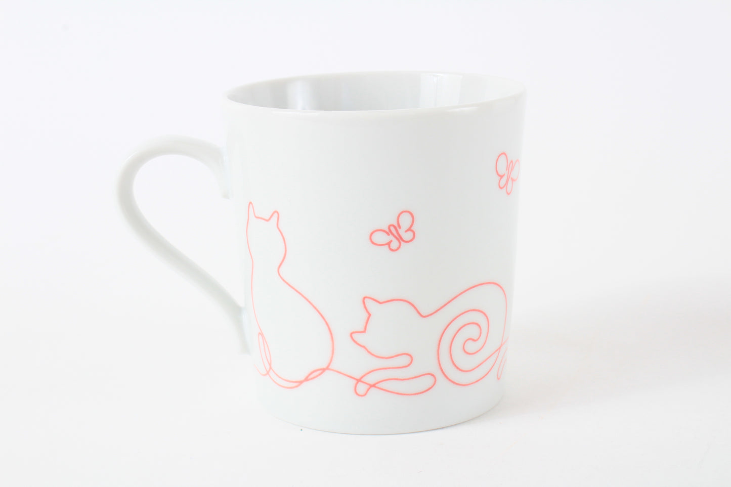 Mino ware Japanese Ceramics Mug Cup Wire Art Cat Red made in Japan