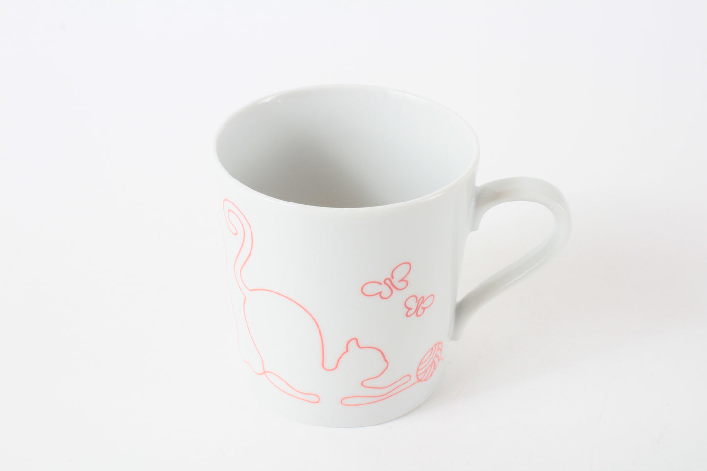 Mino ware Japanese Ceramics Mug Cup Wire Art Cat Red made in Japan