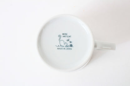 Mino ware Japanese Ceramics Mug Cup Wire Art Cat Red made in Japan