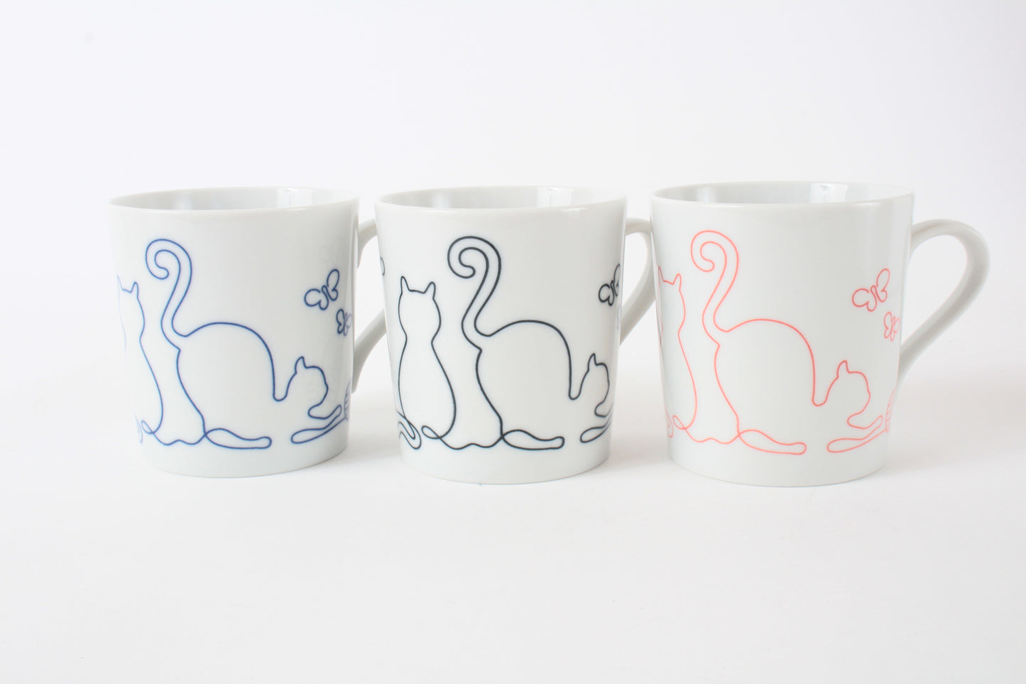 Mino ware Japanese Ceramics Mug Cup Wire Art Cat Red made in Japan