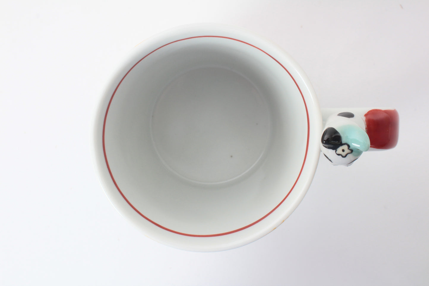 Mino Ware Japanese Ceramic Mug Cup Cat on the handle Blue Big Wave & Mt.Fuji and Plum Flowers Katsushika Hokusai Made in Japan