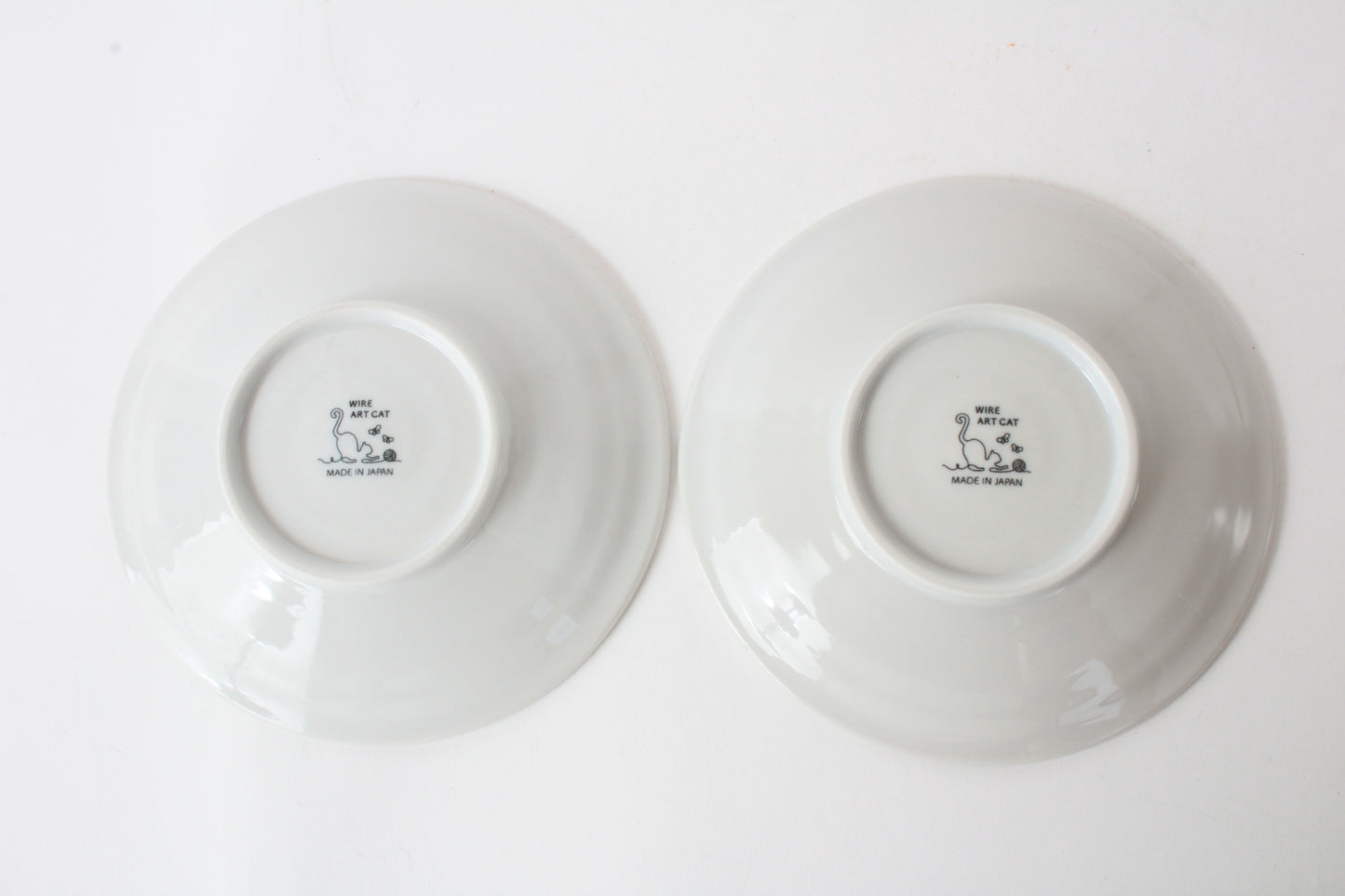【2pcs set】Mino ware Japanese Ceramics Pair Plate Wire Art Cat Black Set of Two made in japan