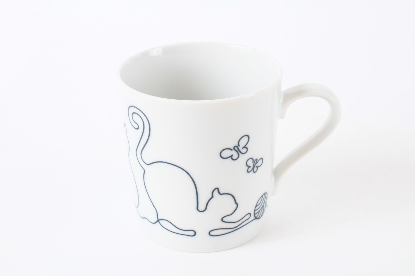 Mino ware Japanese Ceramics Mug Cup Wire Art Cat Black made in Japan