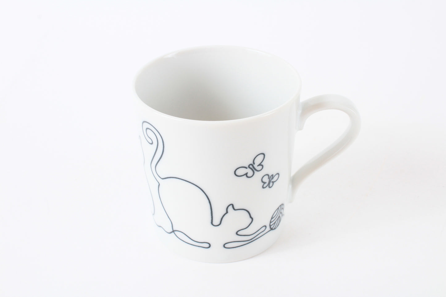 Mino ware Japanese Ceramics Mug Cup Wire Art Cat Black made in Japan