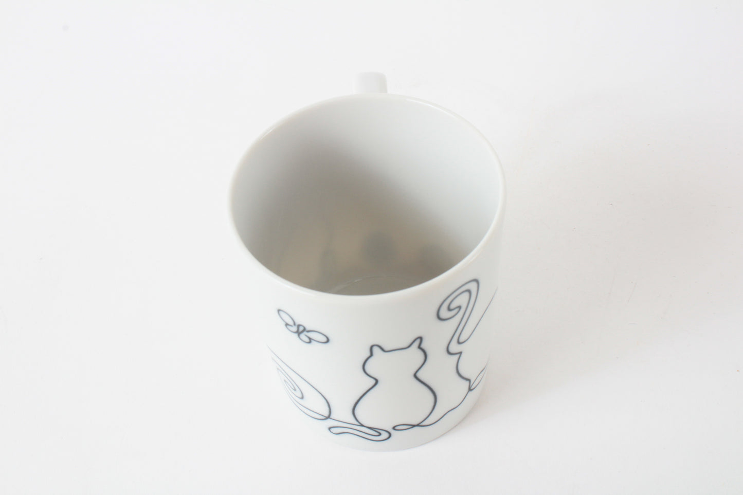 Mino ware Japanese Ceramics Mug Cup Wire Art Cat Black made in Japan