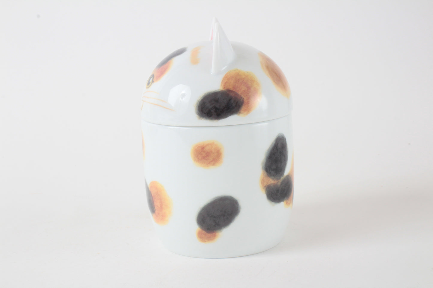 Mino ware Japanese Ceramic Lidded Pot Cat Pit (Large) Calico Cat made in Japan