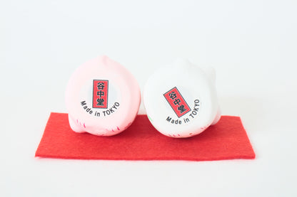 Yanakado Japanese Cat Mini Statue Figurine Lucky Beckoning Cat Pair Sakura Cherry Blossoms Haru-Urara (set of two) 2.3in Hand-Drawn made in Tokyo Japan