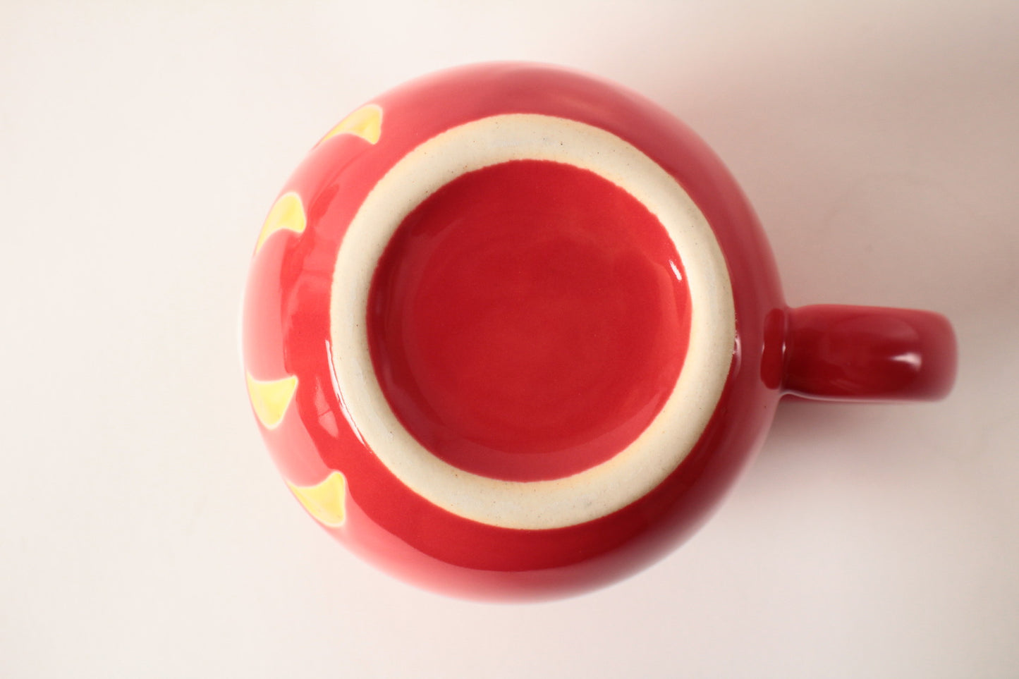 Mino ware Japanese Pottery Mug Cup Cat Daruma Red made in Japan