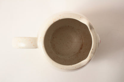 Mino ware Japanese Pottery Mug Cup Cat Daruma Chiffon White made in Japan