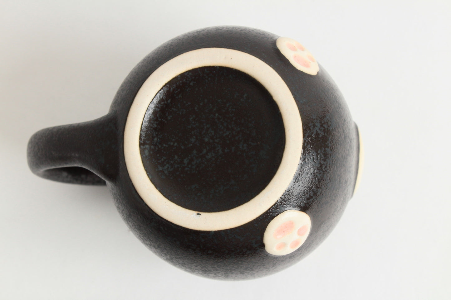 Mino ware Japanese Pottery Mug Cup Cat Shape Matte Black made in Japan