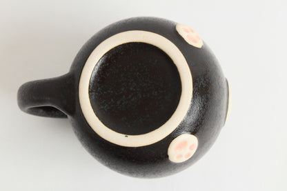 Mino ware Japanese Pottery Mug Cup Cat Shape Matte Black made in Japan