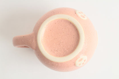 Mino ware Japanese Pottery Mug Cup Cat Shape Carnation Pink made in Japan