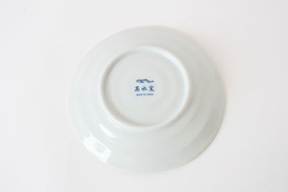 【2pcs set】Mino ware Japanese Ceramics Pair Round Plate 6.5in Japanese Cat with umbrella Tokusa pattern (set of two) made in Japan (Large Flat)