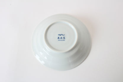 【2pcs set】Mino ware Japanese Ceramics Pair Round Plate 6.5in Japanese Cat with umbrella Tokusa pattern (set of two) made in Japan (Medium Deep)