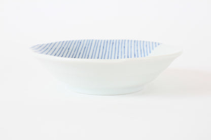 【2pcs set】Mino ware Japanese Ceramics Pair Round Plate 5.4in Japanese Cat with umbrella Tokusa pattern (set of two) made in Japan (Small Deep)