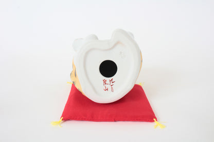 Kutani ware Ceramics Manekineko Statue Beckoning Cat Orange Tabby 5.3in made in Japan