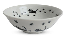 Mino ware Japanese Ceramics Ramen Noodle Donburi Bowl Black Cats & Footprints made in Japan
